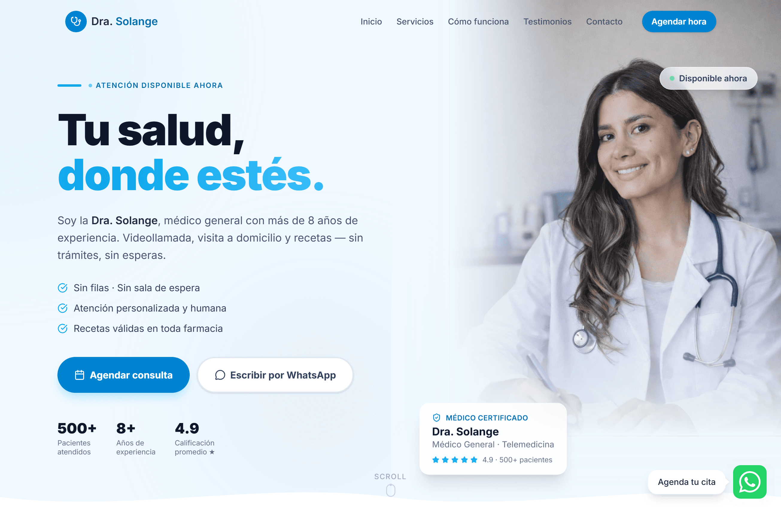 Sitio web Dra. Solange Ballén — posicionamiento en Google Chile